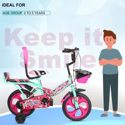 14T ANGEL DOUBLE GADDI SEAGREEN BICYCLE FOR KIDS 14 T (inch) BMX Cycle-image-1