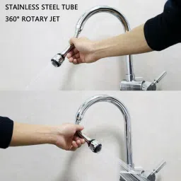 ajb Turbo Flex 360 Instant Hand Free Faucet Swivel Spray Sink Hose Faucet Hose Spray Faucet Nozzle image 4