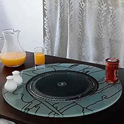 Revolving Toughened Glass Tray Mirror Trivet-38