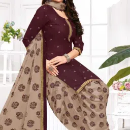 Unstitched Crepe Kurta & Patiyala Material Printed-image-11