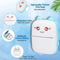THE MOBILE POINT Portable Label Inkfree Printer for Android&iOS System, Black on White with Roll Thermal printer image 2