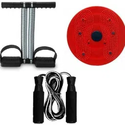 DOUBLE SPRING TUMMY TRIMMER WITH TWISTER AND SKIPPING ROPE Fitness Accessory Kit Kit-image-21