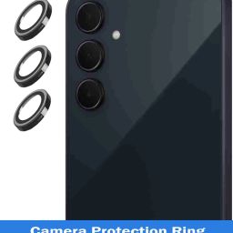 ZYXO Back Camera Lens Ring Guard Protector for Samsung Galaxy A35 5G [Black Metal Alloy Camera Ring with 9H Glass] Set of 1-image-82