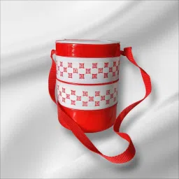 3-Container Lunch Box with Carry Strap (Red & White) 3 Containers Lunch Box-image-16