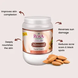 ROSA Almond Facial Cream Enriched With Vitamin -E Prevent From Dehydration Of Skin-800g image 4