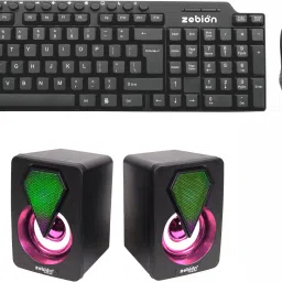 zebion Viking Wired Keyboard Mouse + Austin Wired Speaker Combo Set-1