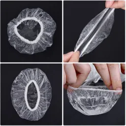 outus 100 Pack Clear Disposable Ear Protectors Waterproof Ear Covers , 100Pcs Ear Muff image 2
