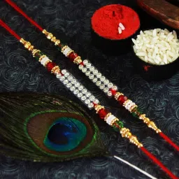 Designer NewTrendingRakhi_Z5852 Assorted Rakhi, Chawal Roli Pack Set-image-88