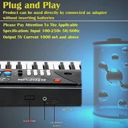 bantas 1 pcs piano keyboard toy with dc power option, recording and mic for kids image 5