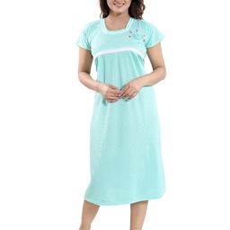 Fabme Striped Maternity Midi Nightdress-image-3