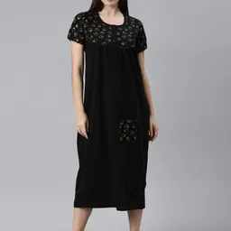 Kryptic Conversational Printed Pure Cotton Nightdress-image-42