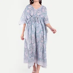 Bohekant Printed Pure Cotton Kaftan Nightdress-image-98