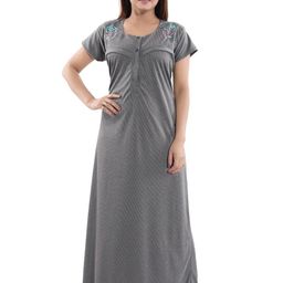 Fabme Maternity Striped Maxi Nightdress-image-77