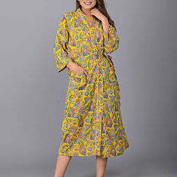 SHOOLIN Ethnic Motifs Printed V Neck Midi Nightdress-image-3