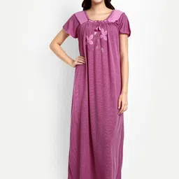 AVYAY Floral Embroidered Maxi Nightdress-picture-32