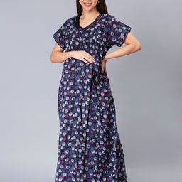 NIGHTSPREE Floral Printed Maxi Nightdress-image-81