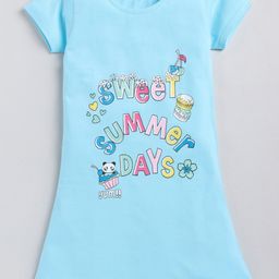 Todd N Teen Girls Typography Printed Cotton Nightdress-image-98