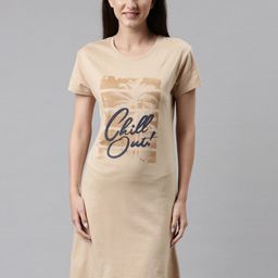 TWIN BIRDS Typography Printed Pure Cotton Everyday T-Shirt Nightdress-picture-34
