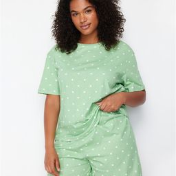 Trendyol Printed Pure Cotton T-Shirt & Shorts Night Suits-71