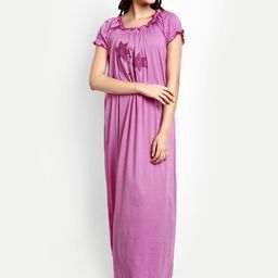 AVYAY Floral Embroidered Maxi Nightdress-picture-27