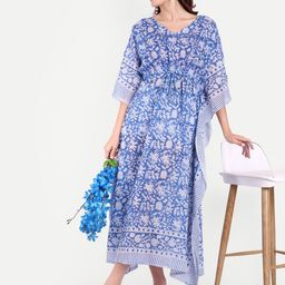 Bohekant Printed Pure Cotton Kaftan Nightdress-image-54