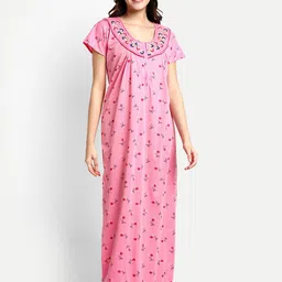 AVYAY Floral Printed Maxi Nightdress-image-96
