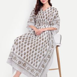 Bohekant Printed Pure Cotton Kaftan Nightdress-picture-33