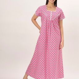 ETC Printed Pure Cotton Maxi Nightdress-picture-50