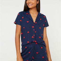 Trendyol Printed Pure Cotton Shirt & Shorts Night Suits-36