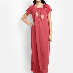 AVYAY Floral Embroidered Maxi Nightdress-image-99