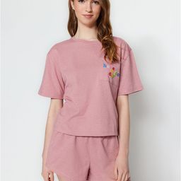Trendyol Pure Cotton T-Shirt & Shorts Night Suits-picture-20