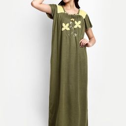 AVYAY Floral Embroidered Maxi Nightdress-picture-18