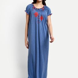 AVYAY Floral Embroidered Maxi Nightdress-picture-25