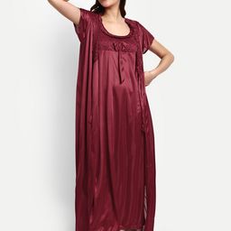 AVYAY Satin Maxi Nightdress With Robe-picture-26