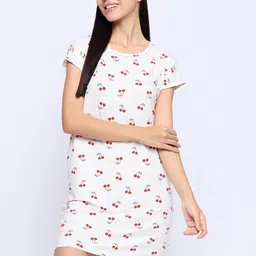 Camey Conversational Printed Pure Cotton T-shirt Nightdress-picture-29