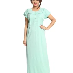 Fabme Striped Maternity Maxi Nightdress-image-22