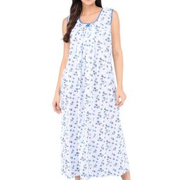 Shararat Blue Printed Maxi Nightdress-image-99