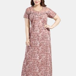 NIGHT QUEEN Floral Printed Maxi Nightdress-image-57
