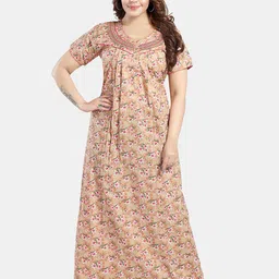 NIGHT QUEEN Floral Printed Maxi Nightdress-picture-28