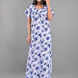 Apratim White Printed Maxi Nightdress-picture-32