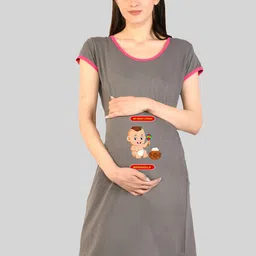 SillyBoom Graphic Printed Maternity Feeding T-Shirt Nightdress-picture-16