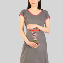 SillyBoom Graphic Printed T-Shirt Maternity Nightdress-picture-13