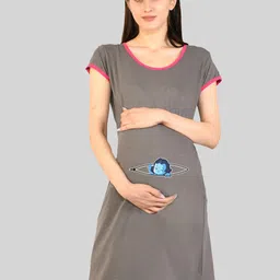 SillyBoom Graphic Printed T-Shirt Maternity Nightdress-picture-14