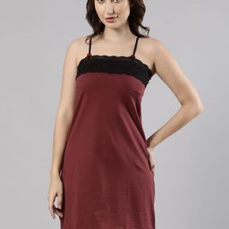 Femmora Shoulder Straps Midi Sweat Nightdress-image-89