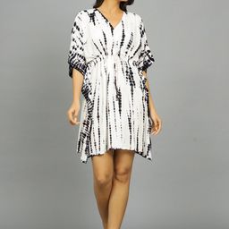 HANDICRAFT PALACE Tie & Dye Printed Kaftan Nightdress-image-70