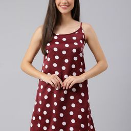 FLAMBOYANT Maroon Printed Nightdress-image-38