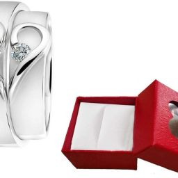 Valentine Gifts Couple Rings for Girls and Boys Valentine Day Propose Your Girlfriend (Adjustable) Alloy Platinum Plated Ring Set-image-53