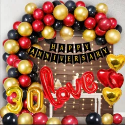 30th Happy Anniversary Decoration Kit - 72Pcs-image-20