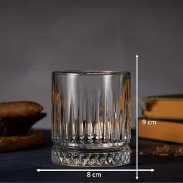 (Pack of 2) Heavy Base Old Fashioned Drinking Crystal Glass Set Whisky Glass-image-33