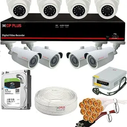 CP PLUS Full CCTV Combo Set Kit (8Ch DVR + 8Nos. 2.4 Megapixel Camera + 2TB Hard Disk Drive + 90Mtr Copper Cable Box + Power Supply + BNC Pins + DC Pins) Security Camera-23